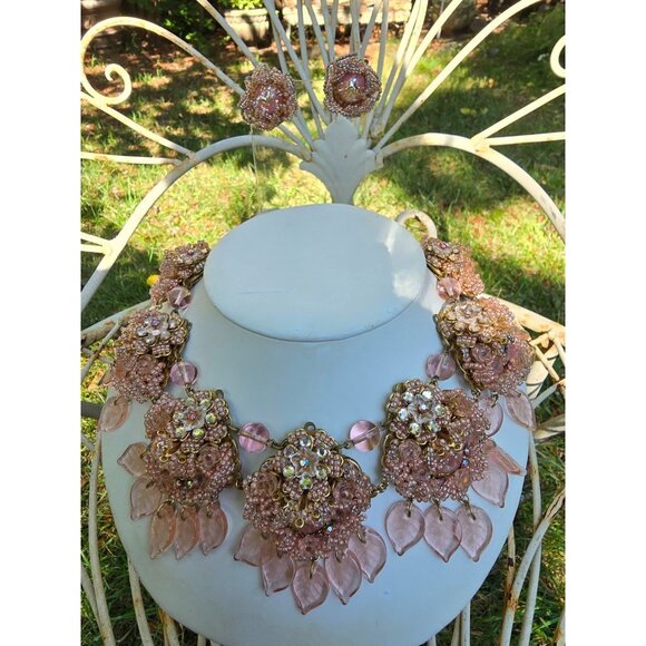 Magical Hard To Find Ian St Gieler For Stanley Hagler Confetti Glass Demi Parure - Picture 7 of 13